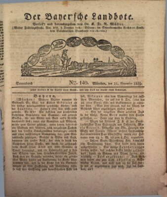 Der Bayerische Landbote Samstag 21. November 1829