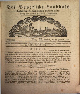 Der Bayerische Landbote Donnerstag 18. Februar 1830