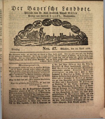 Der Bayerische Landbote Dienstag 20. April 1830