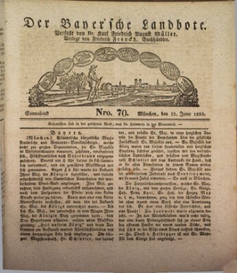 Der Bayerische Landbote Samstag 12. Juni 1830