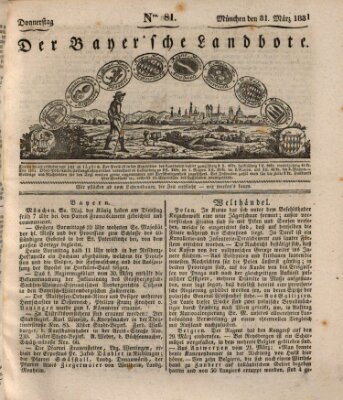 Der Bayerische Landbote Donnerstag 31. März 1831