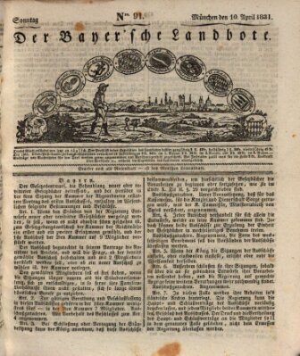 Der Bayerische Landbote Sonntag 10. April 1831