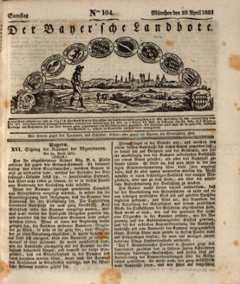 Der Bayerische Landbote Samstag 23. April 1831