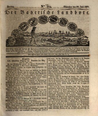 Der Bayerische Landbote Freitag 22. Juli 1831