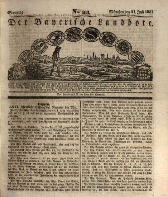 Der Bayerische Landbote Sonntag 31. Juli 1831