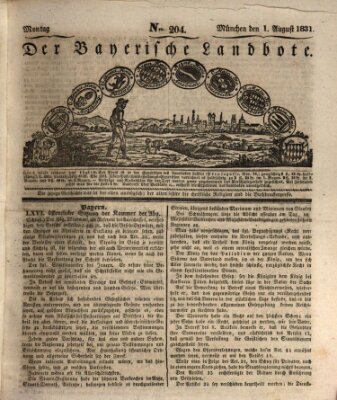 Der Bayerische Landbote Montag 1. August 1831
