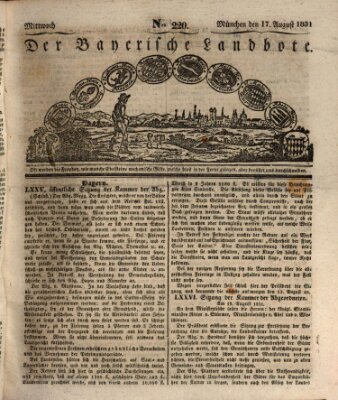 Der Bayerische Landbote Mittwoch 17. August 1831