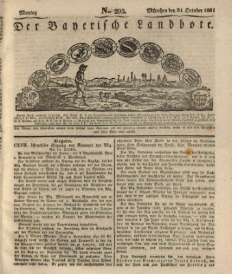 Der Bayerische Landbote Montag 31. Oktober 1831