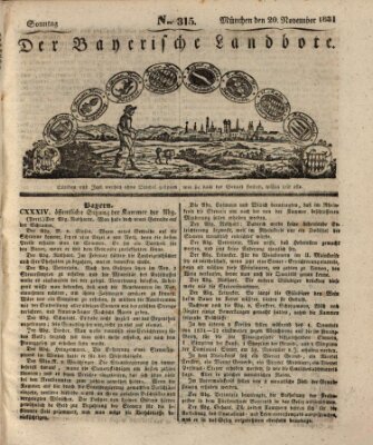 Der Bayerische Landbote Sonntag 20. November 1831