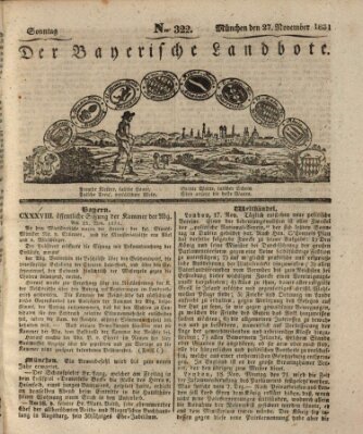 Der Bayerische Landbote Sonntag 27. November 1831