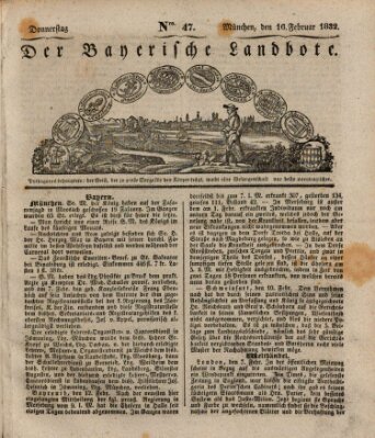 Der Bayerische Landbote Donnerstag 16. Februar 1832