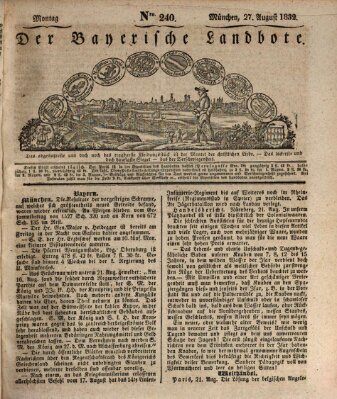 Der Bayerische Landbote Montag 27. August 1832