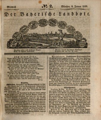 Der Bayerische Landbote Mittwoch 2. Januar 1833