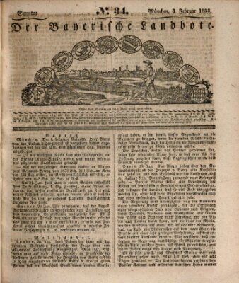 Der Bayerische Landbote Sonntag 3. Februar 1833