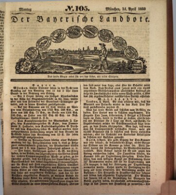 Der Bayerische Landbote Montag 15. April 1833