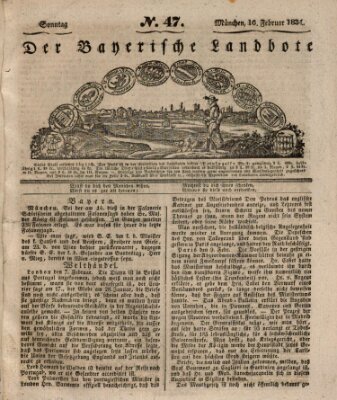 Der Bayerische Landbote Sonntag 16. Februar 1834