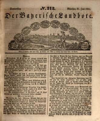 Der Bayerische Landbote Donnerstag 31. Juli 1834