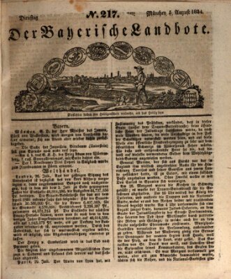 Der Bayerische Landbote Dienstag 5. August 1834
