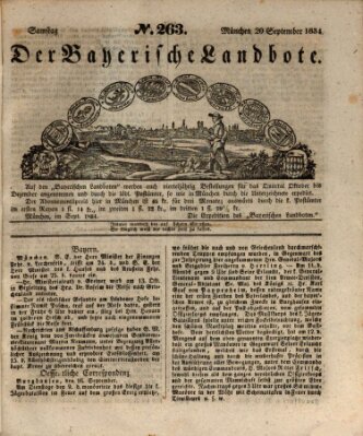 Der Bayerische Landbote Samstag 20. September 1834