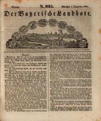 Der Bayerische Landbote Montag 1. Dezember 1834