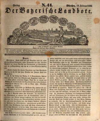 Der Bayerische Landbote Freitag 13. Februar 1835