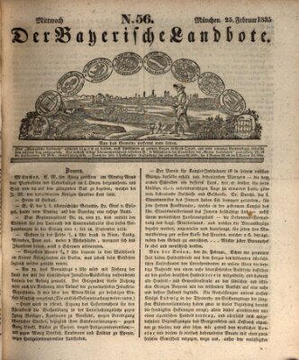 Der Bayerische Landbote Mittwoch 25. Februar 1835