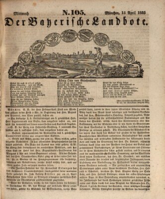 Der Bayerische Landbote Mittwoch 15. April 1835