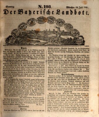 Der Bayerische Landbote Sonntag 12. Juli 1835