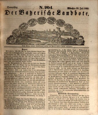 Der Bayerische Landbote Donnerstag 23. Juli 1835