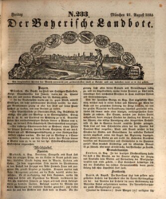 Der Bayerische Landbote Freitag 21. August 1835