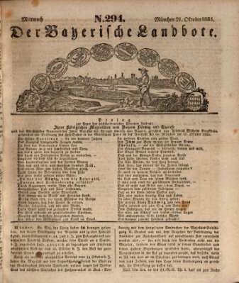 Der Bayerische Landbote Mittwoch 21. Oktober 1835