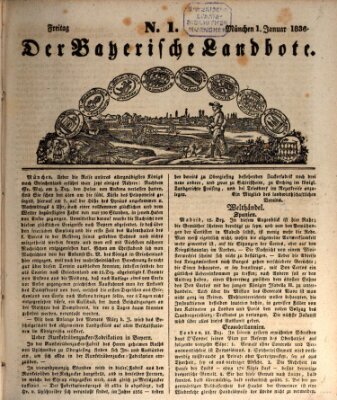 Der Bayerische Landbote Freitag 1. Januar 1836