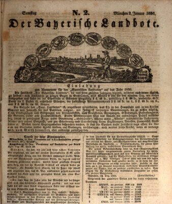 Der Bayerische Landbote Samstag 2. Januar 1836