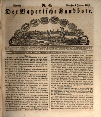 Der Bayerische Landbote Montag 4. Januar 1836