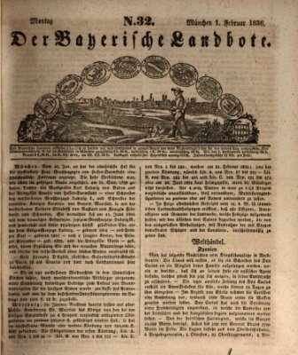 Der Bayerische Landbote Montag 1. Februar 1836