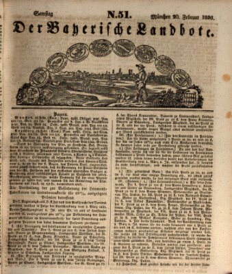Der Bayerische Landbote Samstag 20. Februar 1836