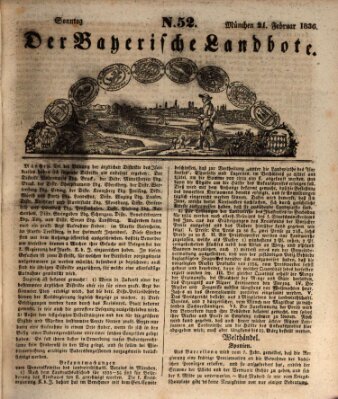 Der Bayerische Landbote Sonntag 21. Februar 1836
