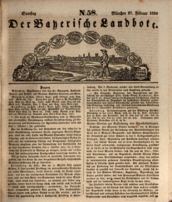 Der Bayerische Landbote Samstag 27. Februar 1836