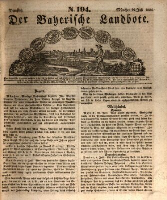 Der Bayerische Landbote Dienstag 12. Juli 1836