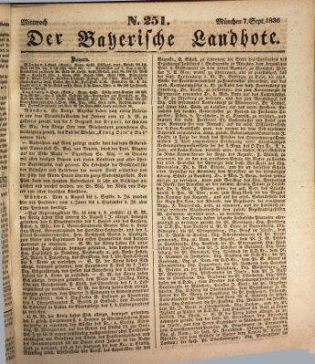 Der Bayerische Landbote Mittwoch 7. September 1836