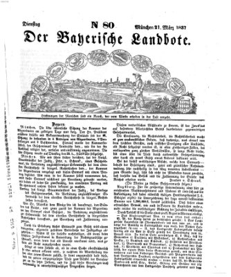 Der Bayerische Landbote Dienstag 21. März 1837