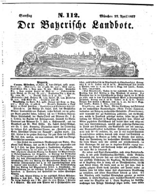 Der Bayerische Landbote Samstag 22. April 1837