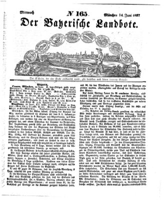 Der Bayerische Landbote Mittwoch 14. Juni 1837
