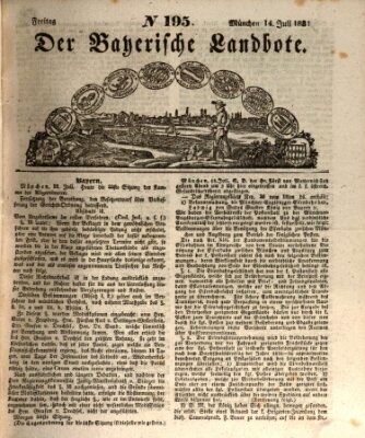 Der Bayerische Landbote Freitag 14. Juli 1837