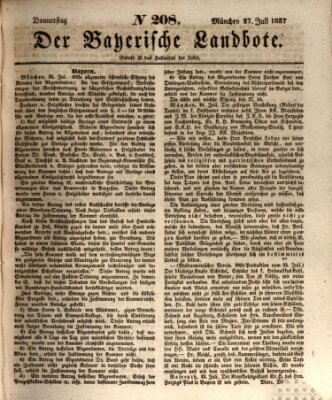 Der Bayerische Landbote Donnerstag 27. Juli 1837