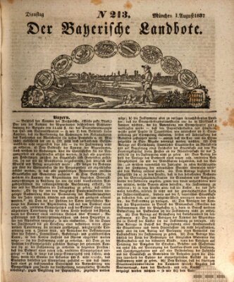 Der Bayerische Landbote Dienstag 1. August 1837