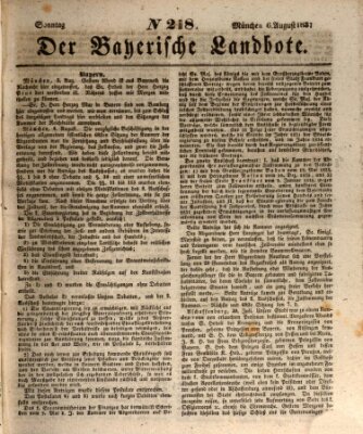 Der Bayerische Landbote Sonntag 6. August 1837
