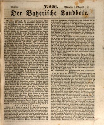 Der Bayerische Landbote Montag 14. August 1837