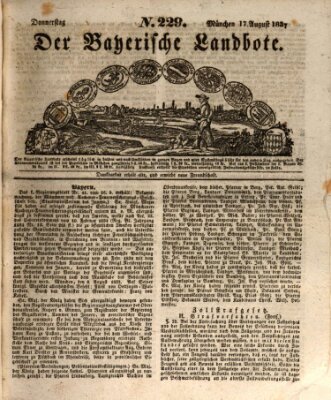 Der Bayerische Landbote Donnerstag 17. August 1837