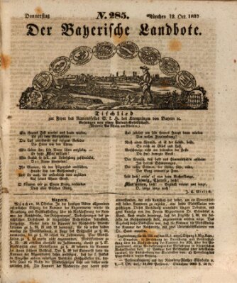 Der Bayerische Landbote Donnerstag 12. Oktober 1837